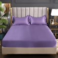 Luxury Satin Fitted Sheet SolidColor Twin Bed, Full SizeIce