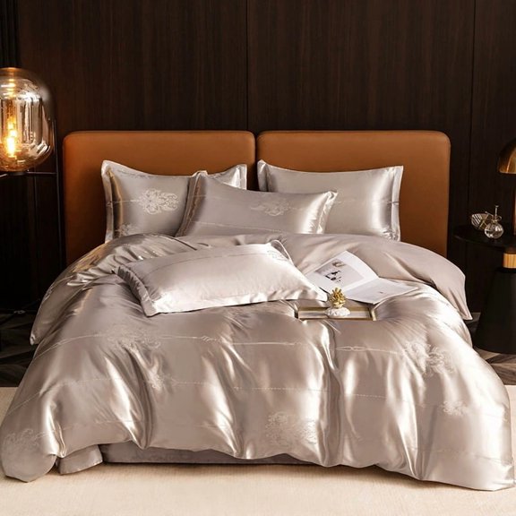 Luxury Satin Jacquard Bedding Set - Soft & Elegant Bed Linen for Ultimate Comfort
