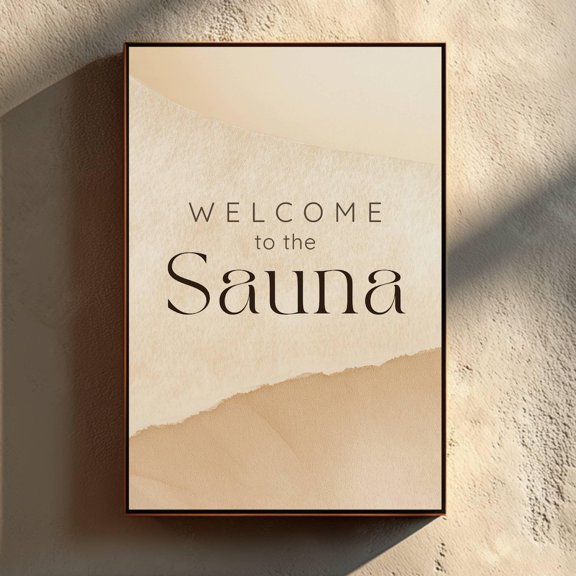 Luxury Sauna Welcome Wall Art Print, Unframed Paper Poster 8x10in