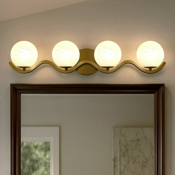 Luxury Scandinavian Bath Light, Aged Brass, UQL6492