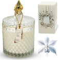 thumbnail image 1 of Luxury Scented Candle  -  Orchid Rare Flower  in Elegant Glass Jar, Decorative Soy Candles Gifts for Women, Long-Lasting 80 Hr, 14.8 oz, Luxury Candles for Women, 1 of 6