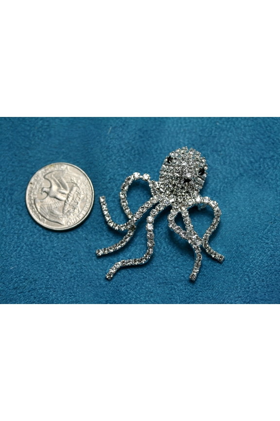 Luxury Sea Animal Brooches, Crystal Rhinestone Octopus Brooch Pin For Women, Sea Creature Broach