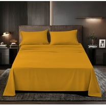 Luxury Series Rayon Made from Bamboo Sheet Set - Wrinkle Free -Softer than Cotton- Deep Pockets - 3 Piece - 1 Fitted Sheet, 1 Flat, 1 Pillowcases Twin, Gold