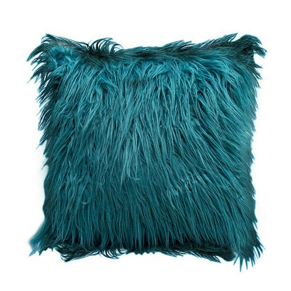 Luxury Series Throw Pillow Covers Faux Fur Mongolian Style Plush Cushion Case 18 x 18 inches