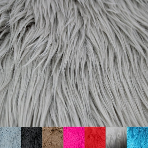 Luxury Shag Faux Fur-Christmas Fuzzy-Fabric by The Yard-Fluffy, Soft, Shaggy Mohair-for Sewing, Costumes, Plush Toys, Apparel, Decoration, Gnome Beard Miniature- Silver (Style #5002)