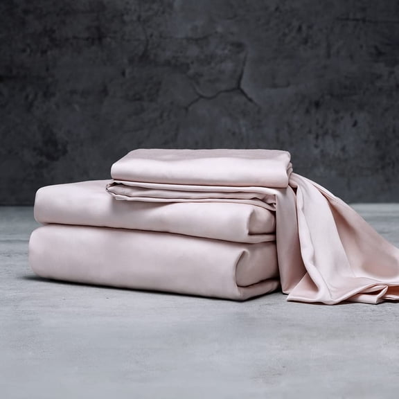 Luxury Sheet Set | 100% Rayon (Viscose) from Bamboo | Full Size - Blush | Deep Pockets | 4-Piece Set (Fitted, Flat, 2 Pillowcases)