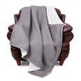thumbnail image 1 of Luxury Sherpa Knit Throw Blanket 50" x 60", Home Decorative Blanket for Sofa Couch Chair All Season TV Blanket | Super Soft, Warm, Waffle Weave Knit | Catalonia series by Tirrinia, Grey, 1 of 7