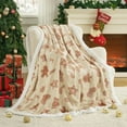 thumbnail image 1 of Luxury Sherpa Throw Blanket for Couch, Premium Reversible Thick Throw with Gingerbread & Candy Cane Design, Warm Cozy Soft Blanket for Home and Gifts (50 * 60), 1 of 8