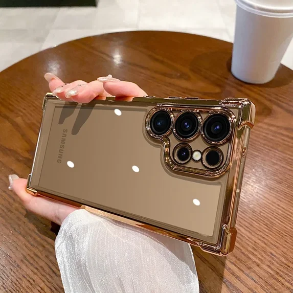 Luxury Shockproof Clear Case For Samsung Galaxy A55 A53 A35 5G S24 Ultra S23 FE S22Plus S21 S20 Hard Acrylic Hybrid Bumper Cover