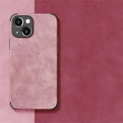Luxury Shockproof Matte Lambskin Leather Case for iPhone 16 15 14 13 12 11 Pro X Xr Xs Max 7 8 Plus Soft Fabric Vintage Coverfor iPhone 11 Pro/Navy