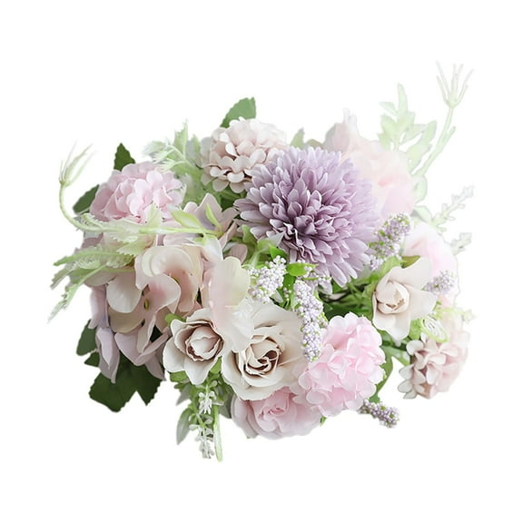 Luxury Silk Peony Bouquet With Hydrangea & Wildflowers, Floral Arrangements With Stems For Wedding Centerpieces, Home Decor, Housewarming Gift