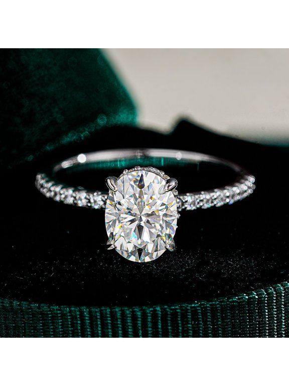 Luxury Single D Color 1&2&3 Carat Exquisite Cut Moissanite Rings for Women - Wedding Engagement 925 Sterling Silver Jewelry