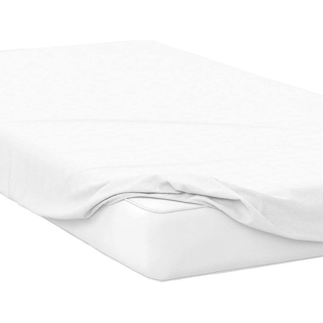 Luxury Single Fitted Sheet White Solid King/ Standard Fits Mattress