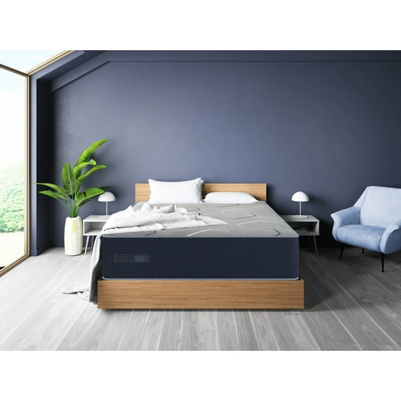 Luxury Sleeping Mattress, King - And Comfort By Mattress King. Firm With Cooling Feature. Gen Ii Foam For Enhanced Sleep. Individually Wrapped Coil Unit Less Motion. Support. Navy Blue. 81.75in X