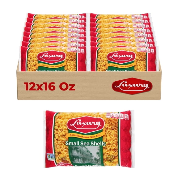 Luxury Small Shells Pasta, 12-Pack (16 oz Each) Perfect for Soups, Salads & Creamy Sauces