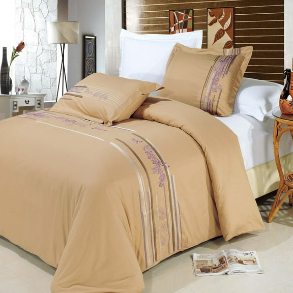 Luxury Soft 100% Cotton 3 Piece Duvet Cover Set Embroidered - Full/Queen - Cecilia