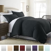 Luxury Soft Brushed Microfiber Duvet Cover Set Black King/Cal King - Hypoallergenic Skin-Friendly Bedding for Daily Use