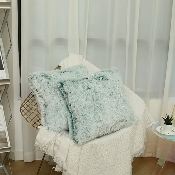 Luxury Soft Faux Fur Fleece Cushion Cover, Pillowcase, Decorative Throw Pillows Covers, No Pillow Insert, 18" x 18" Inch, Soft Fluffy Decorative Square Couch Pillow Covers, 1Pc