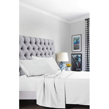 Luxury Soft Microfiber Extra Deep Pocket 4 Piece Bed Sheets Set - Queen White