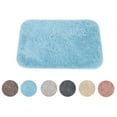thumbnail image 1 of PiccoCasa Luxury Soft Plush Shaggy Thick Microfiber Bath Mat Floor Mat Non-slip Rubber Back Blue 20" x 31", 1 of 7