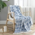 thumbnail image 1 of Luxury Soft Printed Flannel Fleece Throw Blanket with Decorative Tassels for Bed,Couch,50" x 60", 1 of 4