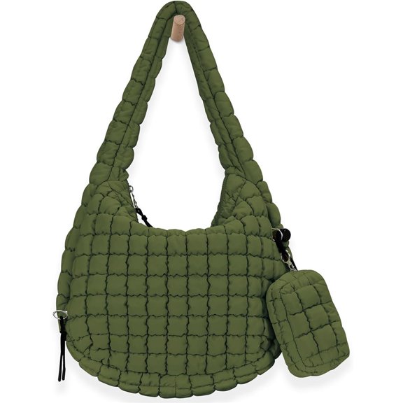 Luxury Soft Puffer Tote Bag With makeup bag for Women Large Quilted Puffy Lightweight Carryall Crossbody Tote Bag for Women Girl