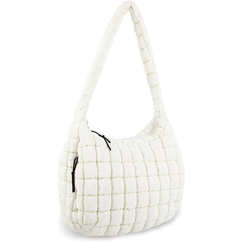 Luxury Soft Quilted Puffer Tote Bag Purse Puffy Crossbody Shoulder Bag for Women,Lightweight Nylon Hobo Bag Puffer Carryall Bag for Women Girl