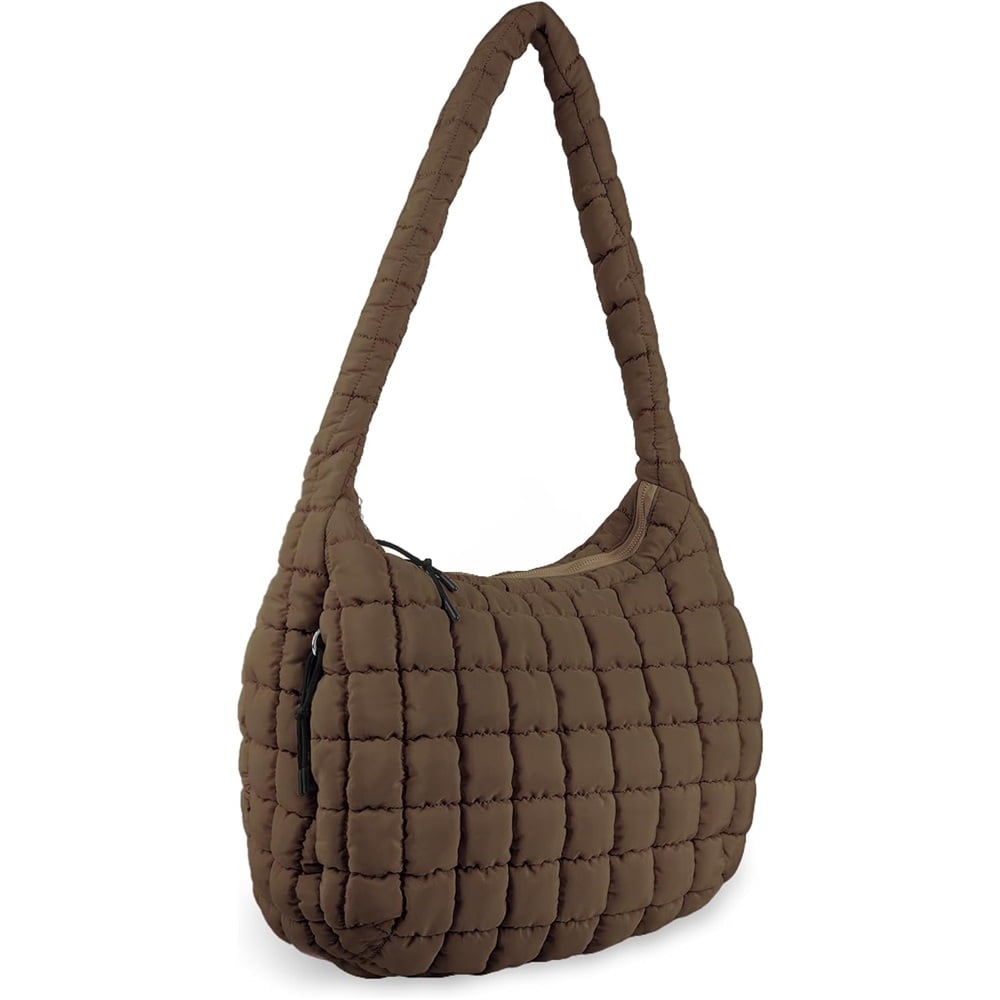 Luxury Soft Quilted Puffer Tote Bag Purse Puffy Crossbody Shoulder Bag for Women,Lightweight Nylon Hobo Bag Puffer Carryall Bag for Women Girl
