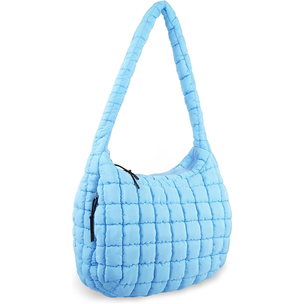 Luxury Soft Quilted Puffer Tote Bag Purse Puffy Crossbody Shoulder Bag for Women,Lightweight Nylon Hobo Bag Puffer Carryall Bag for Women Girl