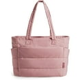 thumbnail image 1 of Luxury Soft Tote Bag for Women, Lightweight Puffy Tote Bag with Compartments Quilted Shoulder Bag Handbag for Travel, Work, 1 of 7