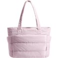 thumbnail image 1 of Luxury Soft Tote Bag for Women, Lightweight Puffy Tote Bag with Compartments Quilted Shoulder Bag Handbag for Travel, Work, 1 of 6