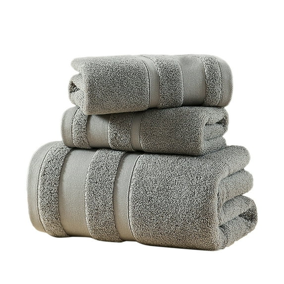 Spa & Hotel Quality 3-Piece Cotton Towel Set - 1 Bath Towel, 1 Hand Towel, 1 Washcloth - 100% Ring Spun Turkish Cotton, Ultra Absorbent & Soft for Bathroom, Gym, Travel & Home