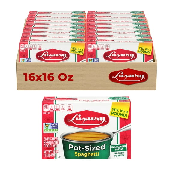 Luxury Spaghetti Pasta, 16-Pack (16 oz Each) Pasta for Classic Italian inspired dishes