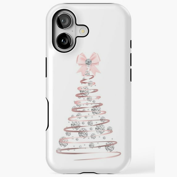 Luxury Sparkle Glam Xmas Tree Case for iPhone 11 12 13 14 15 16 17 Pro Max