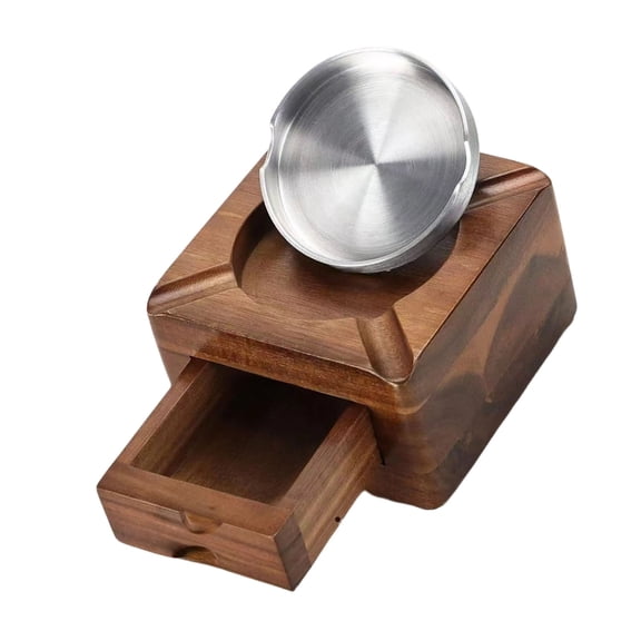 Luxury Square Wood clinker Tray With Dedicated Holders And Large Storage Drawer For Tiny Objects