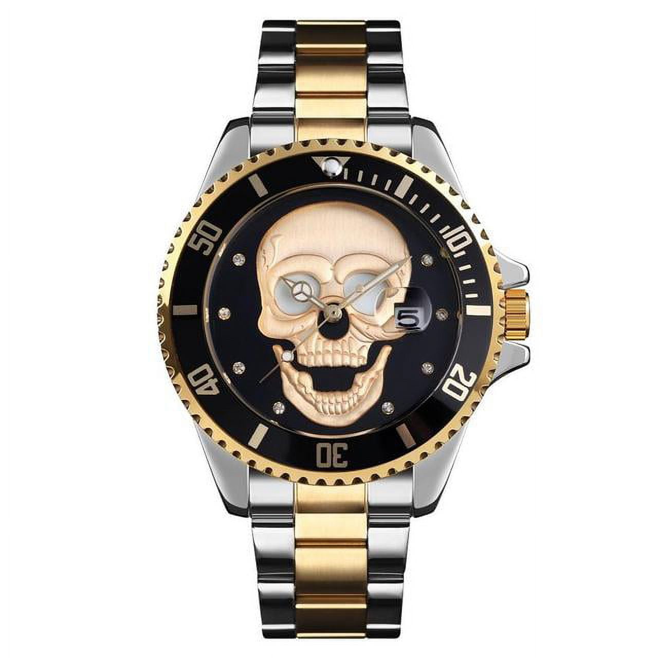 Luxury Stainless Steel Men s Watch Fashion Men Quartz Watch Ghost Head Date Watches Original Brand SKMEI Wristwatch Clock