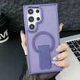 thumbnail image 1 of Luxury Stand & Strong Magnetic for Samsung Galaxy S25 Plus Case, [Compatible with MagSafe] Built in Invisible Stand Frosted Transparent Anti-Scratch Cover for Samsung Galaxy S25 Plus, Darkpurple, 1 of 10