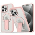 thumbnail image 1 of Luxury Stand & Strong Magnetic for iPhone 12 Pro Max Case, [Compatible with MagSafe] Built in Invisible Stand Frosted Transparent Anti-Scratch Phone Cover for iPhone 12 Pro Max, Pink, 1 of 6
