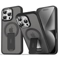 thumbnail image 1 of Luxury Stand & Strong Magnetic for iPhone 16 Pro Max Case, [Compatible with MagSafe] Built in Invisible Stand Frosted Transparent Anti-Scratch Phone Cover for iPhone 16 Pro Max, Black, 1 of 9
