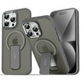thumbnail image 1 of Luxury Stand & Strong Magnetic for iPhone 16 Pro Max Case, [Compatible with MagSafe] Built in Invisible Stand Frosted Transparent Anti-Scratch Phone Cover for iPhone 16 Pro Max, Gray, 1 of 9