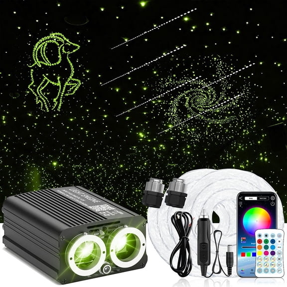 Luxury Starlight Headliner Kit 1000 Piece 32W Twinkle & Meteor Dual-Engine 200 Shooting Stars RGBW 4M Fiber Optic Lights Music Sync Modes - Headliner Kit for Truck SUV Sunroofs, Curved Ceiling