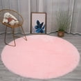 thumbnail image 1 of Luxury Super Soft Fluffy Area Rug Faux Fur Sheepskin Rug Decorative Christmas Plush Shaggy Carpet for Bedside Sofa Floor Nursery，Diameter 40cm, 1 of 2