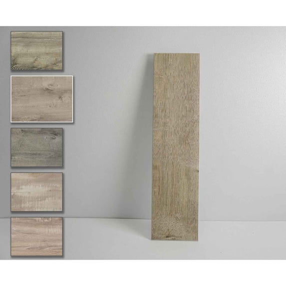 Luxury Swatch Thick Rigid Mist Grey Peel and Stick Faux Wood Look Brick Tiles, Adhesive Shiplap Panels, Self Stick On Wooden Subway Tile
