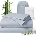 thumbnail image 1 of Luxury  Tencel & Viscose from  Cooling Sheet Set,Silky Soft Lyocell Sheets with Deep Pocket,  & Breathable Bedding with Pillowcases (Sterling Blue,), 1 of 6