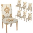 thumbnail image 1 of Luxury Texture Fabric Pattern Baroque Damask Chair Covers Floral Pattern Slipcovers for Chairs Set of 6 Stretch Removable Washable Slipcovers for Dining Room Hotel Kitchen, 1 of 6