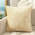 thumbnail image 1 of Luxury Textured Velvet Throw Pillow Cover 17.7x17.7 in,Soft Plush Square Pillowcase Decorative Cushion Cover for Couch Sofa Bed Living Room Bedroom Modern Minimalist Home Decor Cream Beige, 1 of 4