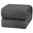 Luxury Thermal Cotton Blankets, Queen Size Dark Grey