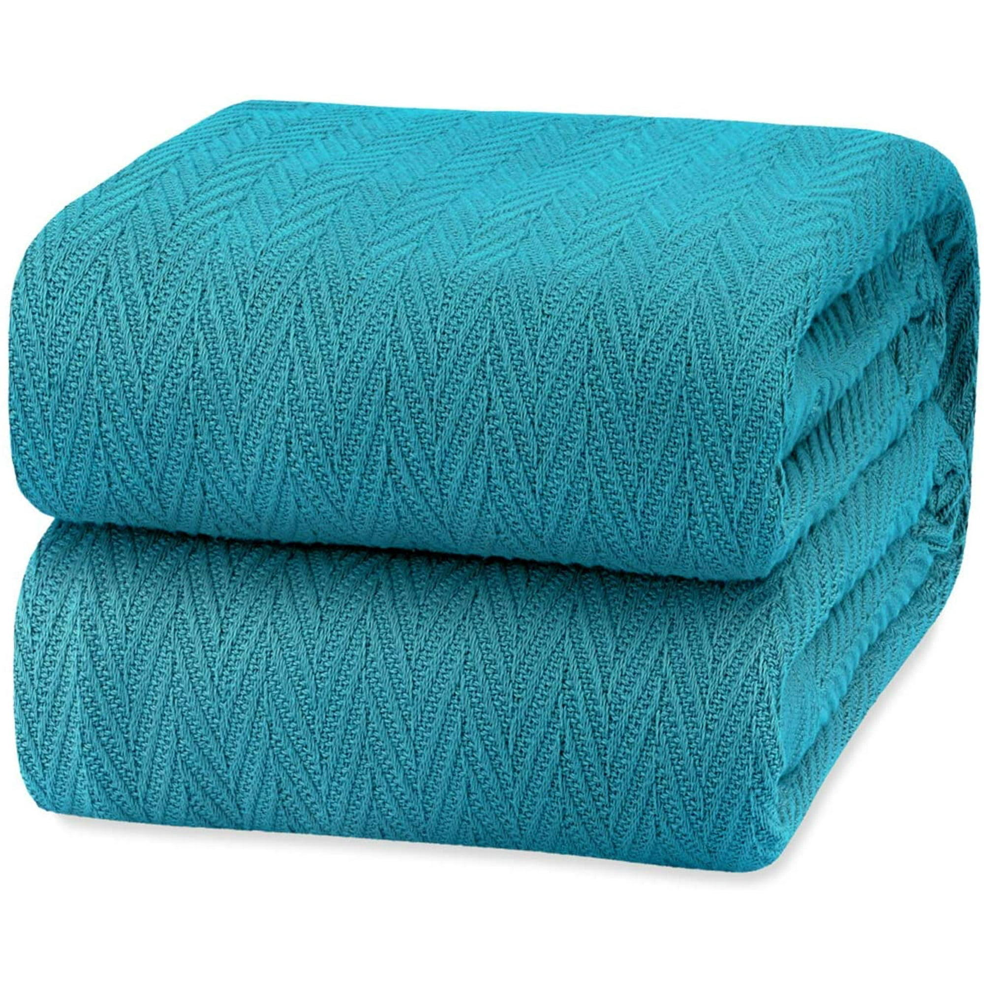 Luxury Thermal Cotton Blankets, Queen Size - Teal - Walmart.com