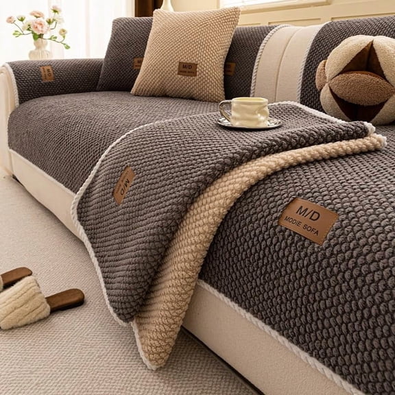 Luxury Thick Removable Couch Cover,Pet-Friendly Soft Textured Seat Pad Non-Slip Washable Universal Sofa Protector