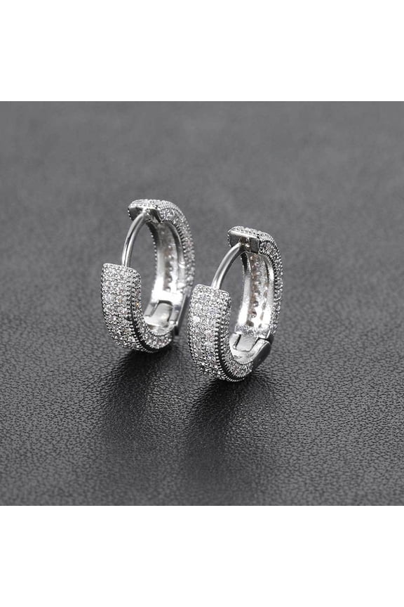 Luxury Titanium Stud Earrings for Men & Women – Unisex Hip Hop Diamond-Look Jewelry, Hypoallergenic Lightweight CZ Earrings, Gift Box